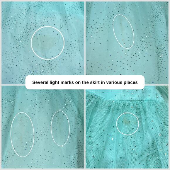 Vintage 1990s Aqua Tulle Halter Fit and Flare Prom Dress - Picture 5 of 8